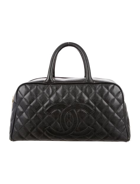 chanel caviar leather logo bowler small satchel|Chanel Caviar Timeless Bowler Bag .